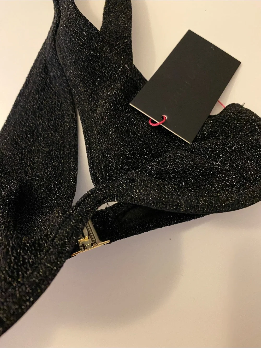 South Beach Bikini Top Black Sparkle Size 8